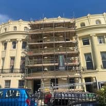 Scaffolding project by the seafront