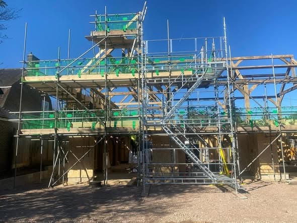 Scaffolding structure on a build site