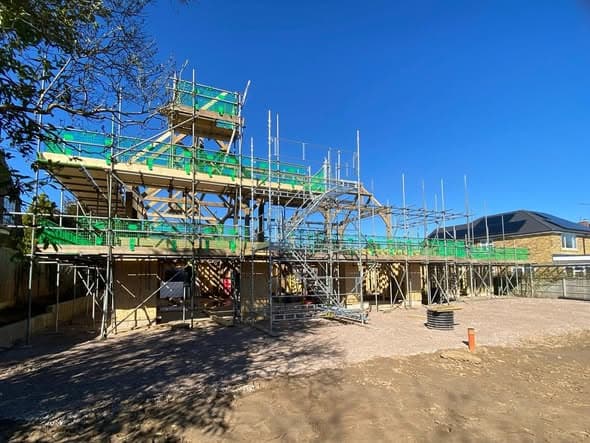 Scaffolding on a large domestic property