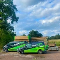 Highview Scaffolding vans on site